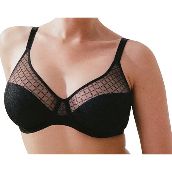 Chantelle 16M1 Norah Chic Underwire bra black size 38DD 38E - Picture 1 of 6